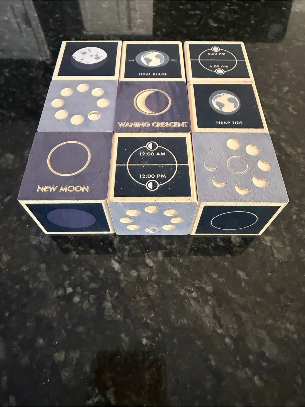 Uncle Goose 8 Moon Phase Educational 9 Block Set